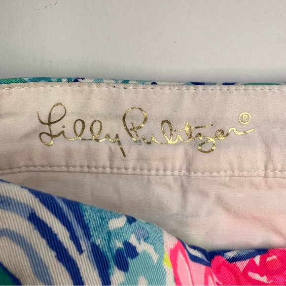 Lilly Pulitzer Scallop Hem Buttercup Stretch Short 5" in Beach Please 4 - Picture 3 of 9